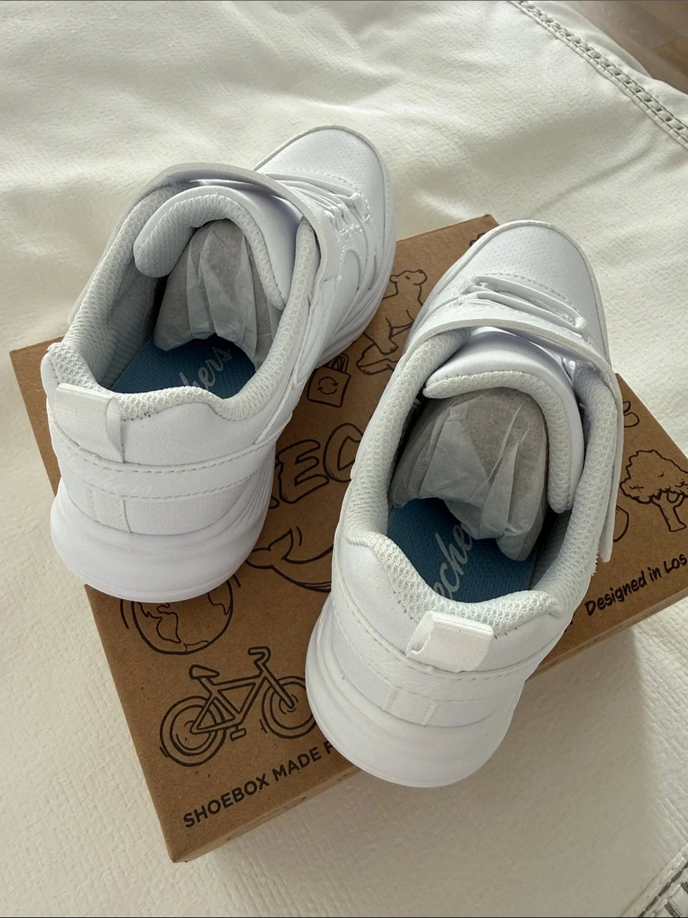 Skechers Kids White Velcro Athletic Sneakers